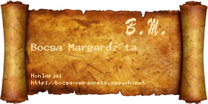Bocsa Margaréta névjegykártya